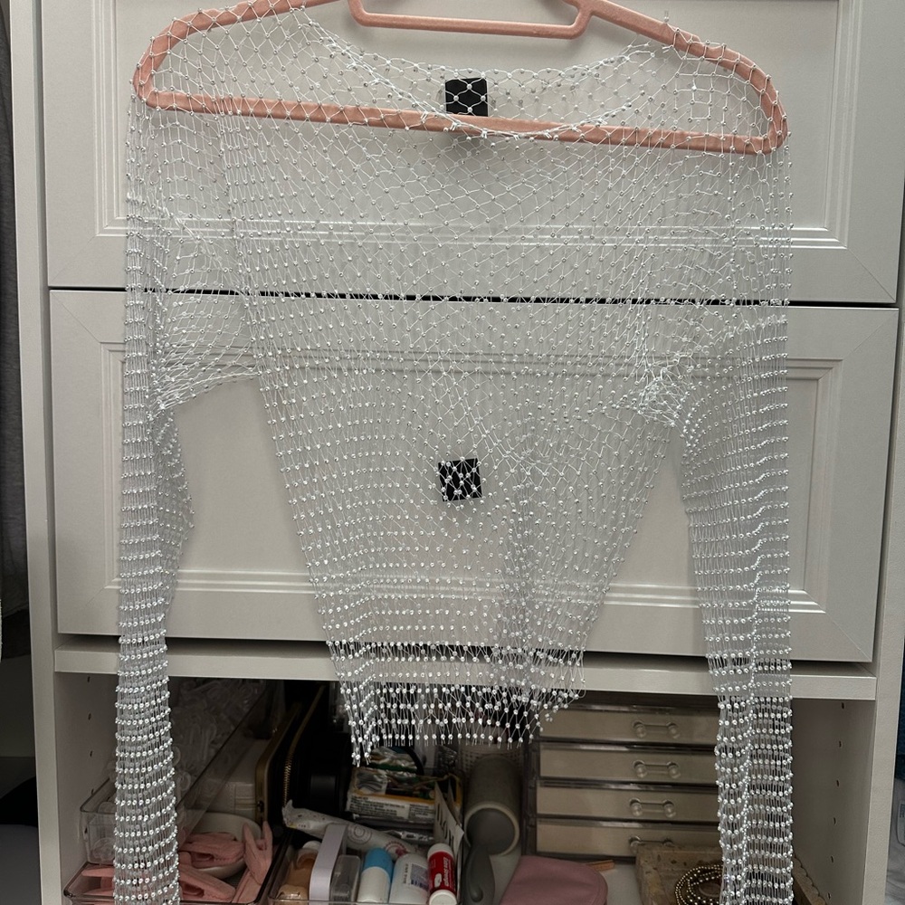 Fishnet Sparkle Rhinestone Long Sleeve